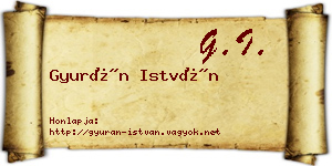Gyurán István névjegykártya